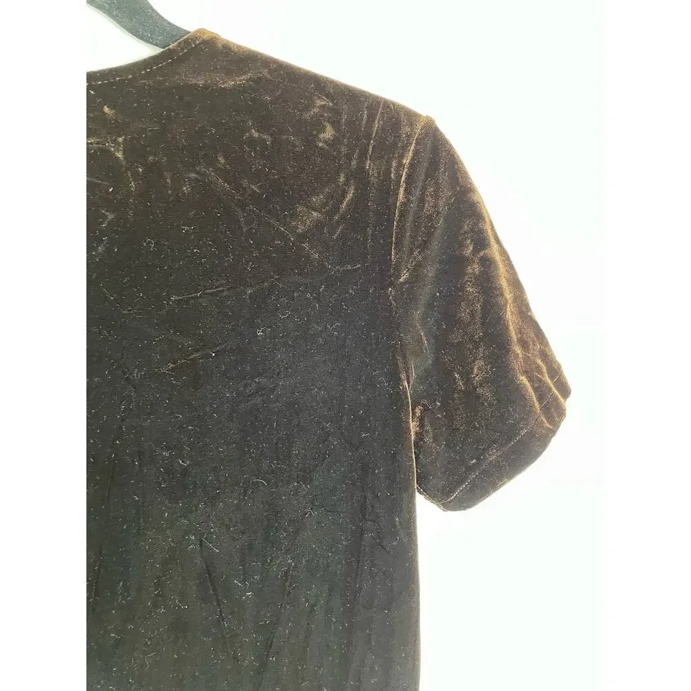 J.Crew Velvet Y2K Dress‎ Womens Small Brown Short Preppy Academia Mini Dress